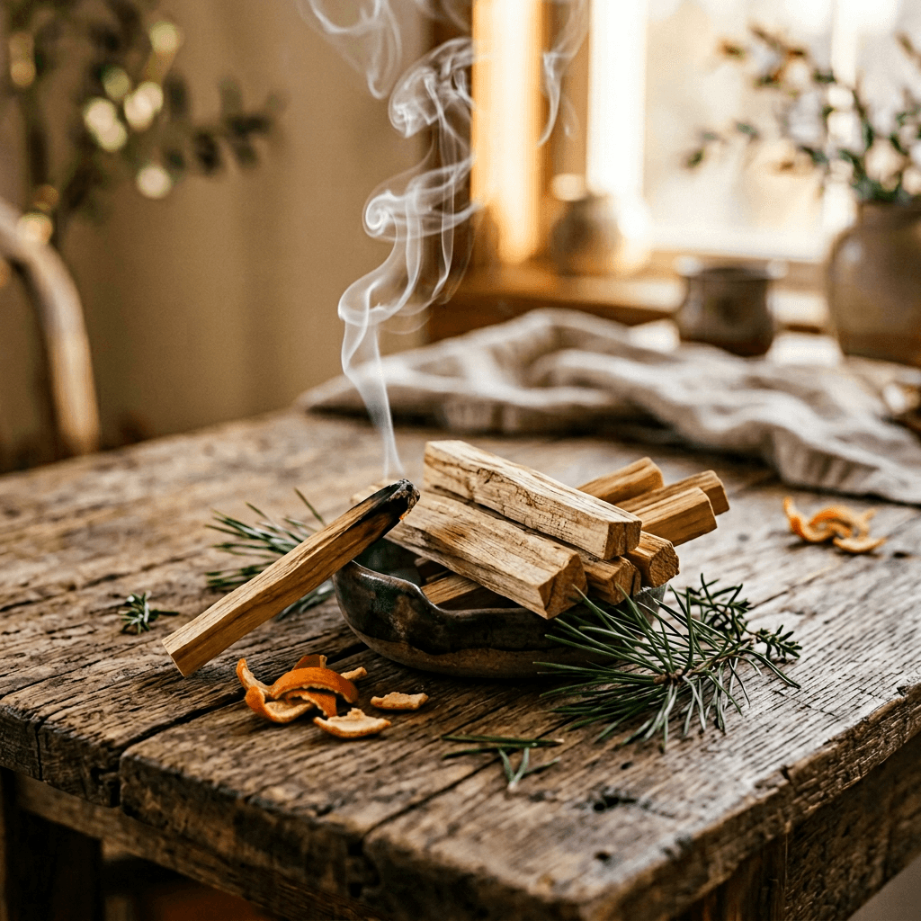 Real Palo Santo sticks with smoke and citrus notes
