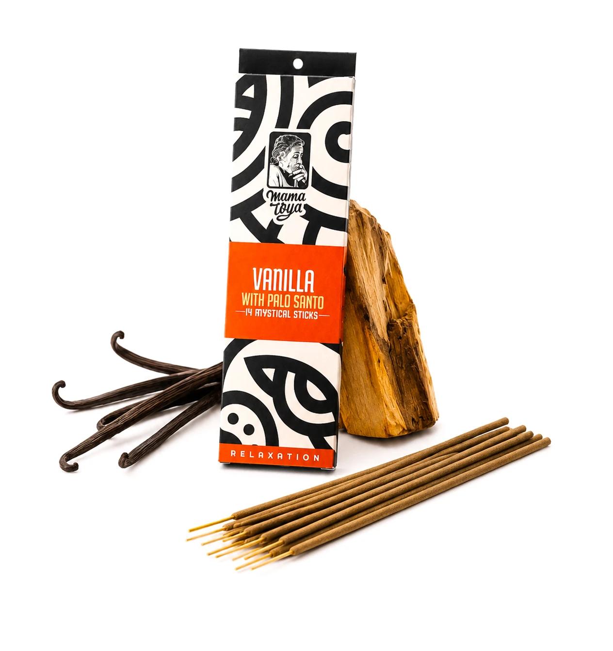 Varillas de incienso de vainilla con palo santo (14 unidades)